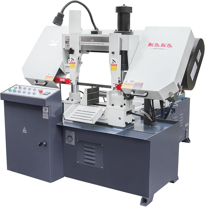 KAKA Industrial TBK-11B Double Column Band Saw, Hydraulic downfeed control, Variable Speed, Automatic Non-mitering Horizontal Bandsaw 11 inch capacity with 220V 3PH motor