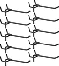 HARFINGTON 10pcs Pegboard Shelving Hooks 4" Stainless Steel Peg Board Display Hook Hanging Holders Wall Mount Organize Tools for Workbench Garage Kitchen Store, Black