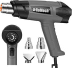 ROMECH Heat Gun, Heavy Duty Fast Heating, Variable Control 120°F~1200°F (50℃-500℃) 4 Nozzles Heat Gun for Crafting, Shrink Tubing,Vinyl Wrap(Gray)