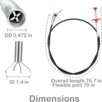 Drain Snake,76 inch Flexible Grabber Claw Pick Up Reacher Tool,Drain Clog Remover - Gutter Cleaning Tools for Home Sink, Bathroom Tub,Drain, Toilet, Tight Spaces