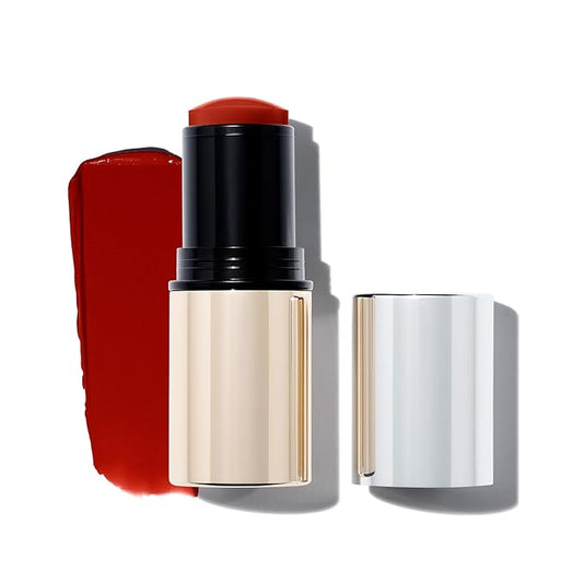 MAKE Beauty Heat Stroke Cream Blush Stick for Cheeks with Natural Hydrating Dewy Finish. Creamy Gel Blush Balm - Shade Scorched, Brick Red Cheek Tint-VeraVaultWomen
