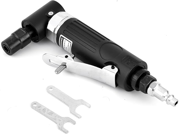 90° Right Angle Air Die Grinder 1/4" 20000 RPM - Pneumatic Tool for Metal/Woodworking/Automotive, Compact Lightweight