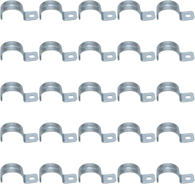 1-1/4 inch 25PCS Zinc-Plated Steel Rigid Pipe, 1 Holes Cable U Bracket Pipe Clamp Electrical Conduit Straps for EMT Conduit RustResistant Straps for Reliable Installation