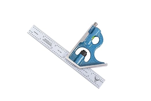 PEC Tools 2-Piece Combination Square Set - 18” Machinist Blade Cast Steel Head, Reversible Locking Bolt, Scribe, for Metalworking, Carpentry and Multiple Applications, Made in USA