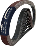15 Pcs 1 x 42 Inch Assorted Aluminum Oxide Sanding Belt, 80/120/150/240/400 Grit