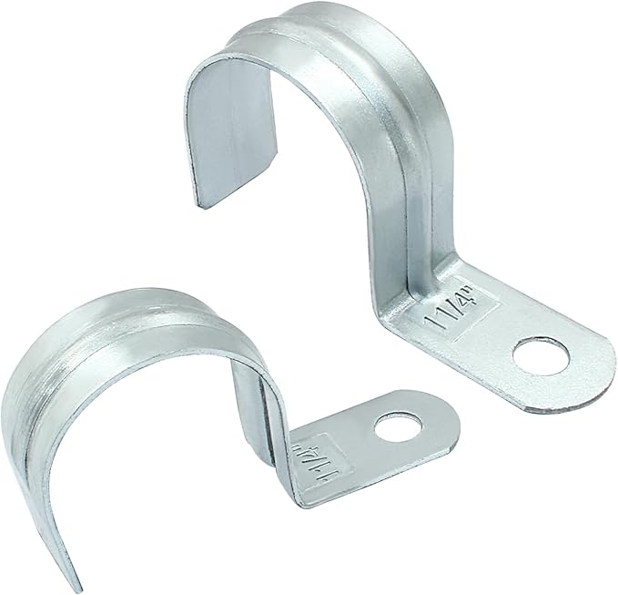 Biaungdo 30 Pcs M40 Rigid Pipe Strap - 1-1/2 Inch Zinc Plated Steel One Hole Strap Bracket Heavy Duty Conduit Clamps Tension Tube Clip Cable Clamp Hanger for Conduit, Pipe Fixing