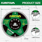 Circular Saw Blade 7-1/4 Inch - 60T ABT Wood Cutting Saw Blade with 5/8” Arbor for Wood, Plastic, Plywood, Particle Boards, Multilayer Boards(2 Pack)