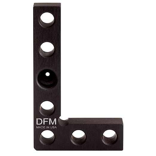 Small Square and Center Finder - Made in USA Versatile Woodworking Tool with 11/32" Center Marking Hole for Larger Pencils, Carpenter Tool for Accurate Line Transfers (Black)