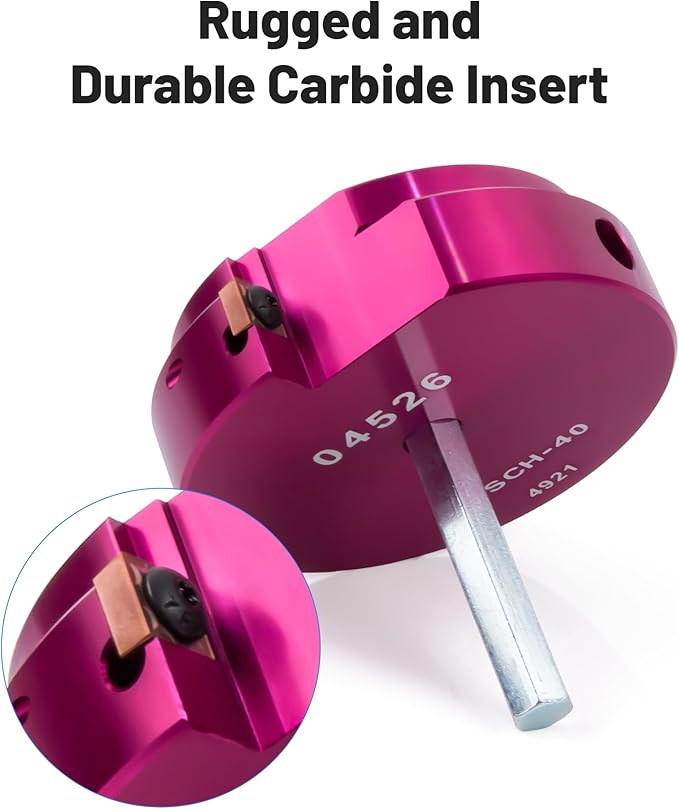 PVC Pipe Reamer with 2 Inch Head Aluminum PVC Fitting Saver, PVC Socket Saver For SCH40 PVC, ABS PVC Pipe, Water Lines