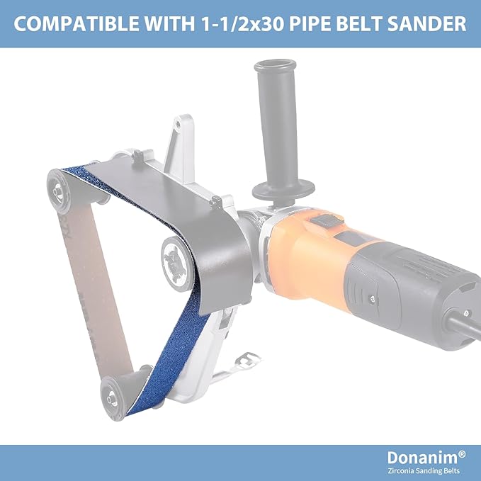 1-1/2 x 30 Inch Zirconia Sanding Belts for Pipe Tube Polisher Sander, 1.5x30" 60 Grit Sander Belts for Pipe Belt Sander, 1-1/2" x 30" Zirconia Grinding Sand Paper for Metal Burnishing, 15 Pack