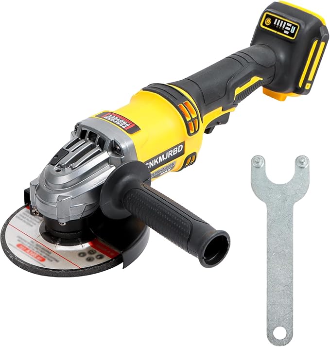 Cordless Angle Grinder, 4-1/2"-Inch Powerhouse. 9000RPM Brushless Motor. Compatible with Dewalt 20V Max Battery(No Battery). Comes with Pin Wrench. Perfect for Metal/Wood Polishing/Thin Steel Cutting