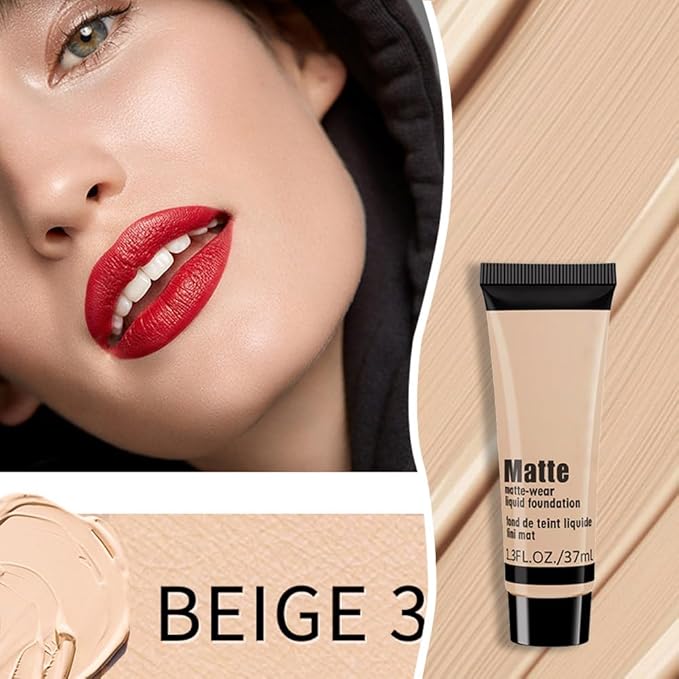 1 Pack Liquid Foundation Cream for Face Makeup,Durable Full Coverage Matte Concealer Make Up,Oil Control & Waterproof Base Primer -1 Fl.Oz (BEIGE 7#)-VeraVaultWomen