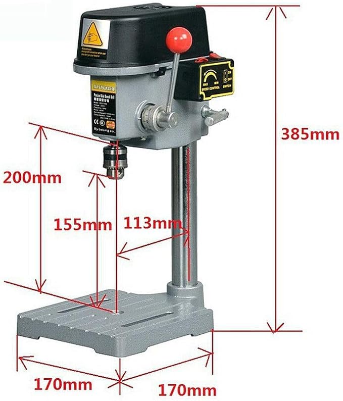 Mini Rotary Drill Press Bench Portable Drilling Tool High-accuracy 110V 2-Speed 1000-4500 RPM (340W-5158A)