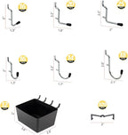 279PCS Metal Pegboard Hooks Organizer Kit for Organizing Various Tools - Heavy Duty 1/4" & 1/8" Pegboard Accessories with Pegboard Bins, Wall Mount Tool Storage for Garage, Workshop & Kitchen