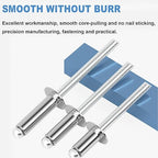 smseace 300Pcs Stainless Steel Pop Rivets Assortment Kit 8-Sizes Stainless Rivets(1/8" 5/32" 3/16") for Metal/Furniture/Automotive/Instruments Stainless Steel Rivets Set