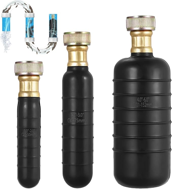3 Pcs Drain Cleaning Bladder Set for 1-6 Inch Pipes Powerful Blockage Removal in Kitchen Bathroom Bathtub Swimming Pool and Sewer Lines Using Water Pressure