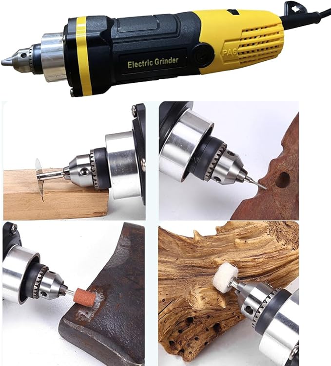 500W Electric Mini Die Drill Grinder Carver Set Power Rotary Tool, Adjustable 6 Step Variable Speed, 31000 RPM, with Removable Transparent Safety Guard
