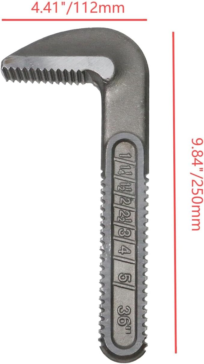 Pipe Wrench Hook Jaw 36 Inch Plumbing Wrench Replacement Jaws Carbon Steel for Adjustable Wrench (Silver)