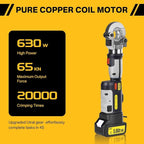 Electric Hydraulic Cable Lug Crimper Pliers,Rechargeable Crimping Tool,Straight-handled electric hydraulic pliers,Electrical Terminal Cable Wire Fiber Crimper Kit with 12 Dies, 6 AWG to 600 MCM