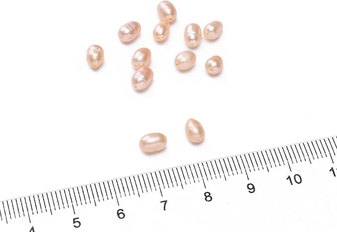 Natural Pearl Beads Rice 4-5mm Pink Freshwater Cultured Loose Gemstone Beads for DIY Jewelry Making 13.8''/Strand HQ