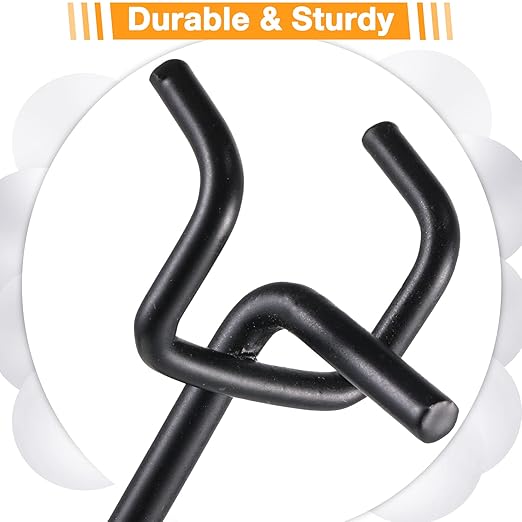 Shimeyao 100 Pcs Peg Board Shelving Hooks Stainless Steel Hanging Board Pegs Wall Display Hooks Bulk for 1/8 1/4 Garage Storage Organizer Accessories(4 Inch,Black)