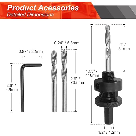 1-1/2 Inch Hole Saw with 1/2" Triangle Shank Quick Change Arbor, JTemgle Bi-Metal Hole Saw Heavy Duty Hole Cutting Tool for Cornhole Boards, Recessed Lights, Wood, Plastic, Drywall & Soft Metal