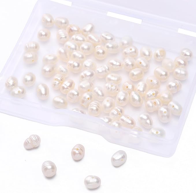 Natural Pearl Beads Potato 4-5mm White Freshwater Cultured Loose Gemstone Beads for DIY Jewelry Making 13.8''/Strand HQ