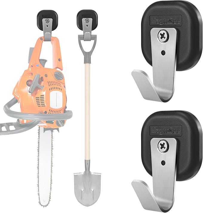 Upgraded Heavy Duty Magnetic Hook, Powerful Magnet Versalite Indoor and Outdoor Tool Towel Brooms Coat Hanger for Cruise Garage RV Workshop Tool Box, Magnet Organize Stainless 304 Hooks, 2 Pack