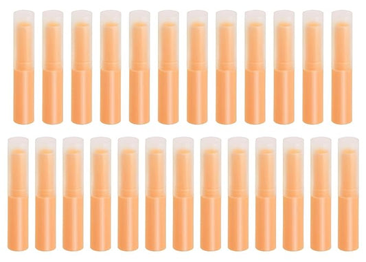0.14oz Empty Flavored Lip Balm Container Tubes Plastic Homemade Moisturizing Lip Stick with Caps Bulk Fit for Women Adult DIY Making Supplies, 25 Count (Orange)-VeraVaultWomen