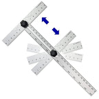 Triangle Ruler Square Carpentry Squares Folding Aluminium Frame Construction Tools Combination 24 Inches in Framing Roofing Stair Work Woodworking Movable Right Angle 90°45 Degree Angle Ruler