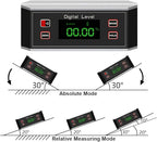 Angle Gauge eOUTIL Digital Protractor Inclinometer Angle Finder with V-Groove Magnetic Base, Precision Bevel for Automobile Woodworking Building Drilling Machinery Masonry