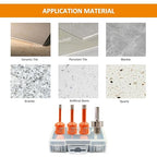 Diamond Core Drill Bit Kit BGTEC Diamond Hole Saw Tile Cutter for Porcelain Tile Ceramic Marble Brick Granite Stone, 5/8"-11 Thread Hole Saw 6/6/6mm+HEX Adapter