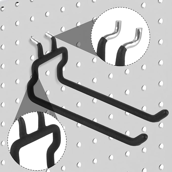 8-Pack Pegboard Hooks, Heavy Duty Metal Peg Board Shelving Hooks Fit 1/4" Pegboards, Peg Board Tool Utility Hooks & Hangers for Craft Room Garage Workbench Office