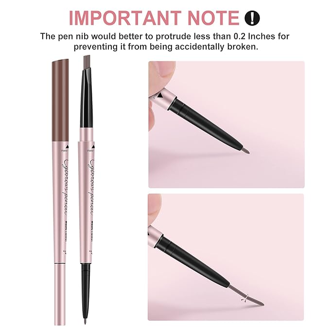 1-Pack Eyebrow Pencil & Brow Razor with Comb kit, Dual-ends Easy to Color Waterproof Long-lasting Makeup Natural Eye Brows Looking (Khaki Brown)
