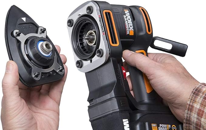 WORX 20V Random Orbital Sander, 5-in-1 Cordless Multi-Sander,Electric Sander with Battery and Charger, WX820L