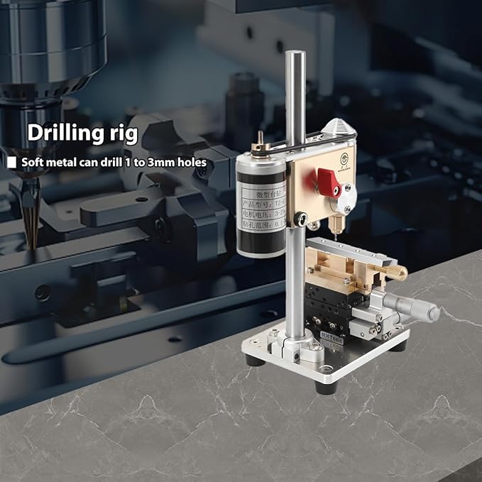 Mini Benchtop Drill Press, Precision Watch drill, Speed Adjustable, Watch Repair Equipment, Industrial Grade Bench Structure 1-3mm