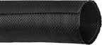 Black Braided Cable Management Sleeves Wire Loom Tubing Cord Protector Self-Wrapping (1“-30Feet)
