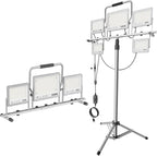 31000Lumen LED Work Light 260w with Tripod Stand Work Lights 5 Head Portable Work Light with Anti-Glare Lenses,19.7ft Power Cord, Height Adjustable, IP66 for Job Site, Garage, Outdoor Use