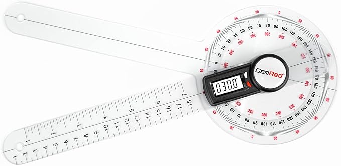 GemRed 12" Digital Goniometer for Joint Range of Motion ROM Measurement(GR311 New Version)
