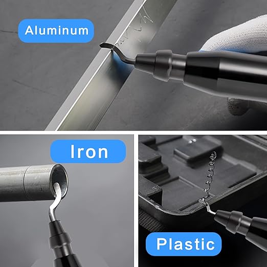 DKIBBITH Deburring Tool with 11 HSS Swivel Blades for Metal, 3D Prints,Resin,Ideal for Plumbing & 3D Printing Burr Removal,Black.