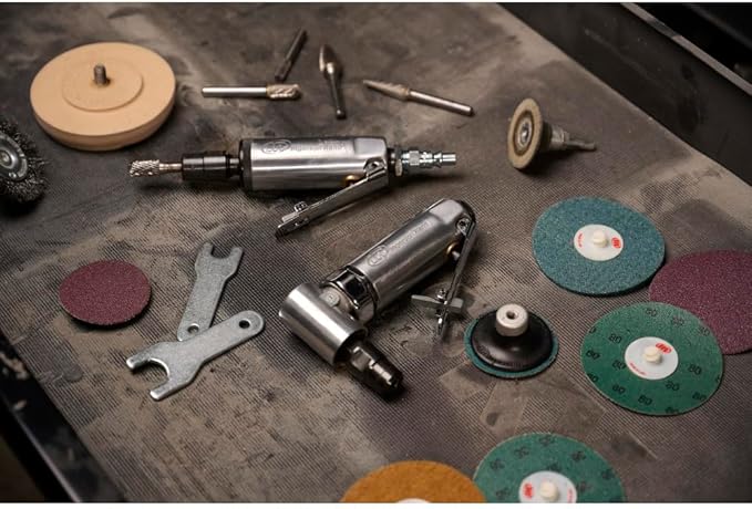 Ingersoll Rand 301B Air Die Grinder – 1/4", Right Angle, 21,000 RPM, Ball Bearing Construction, Safety Lock, Aluminum Housing, Lightweight Power Tool, Black