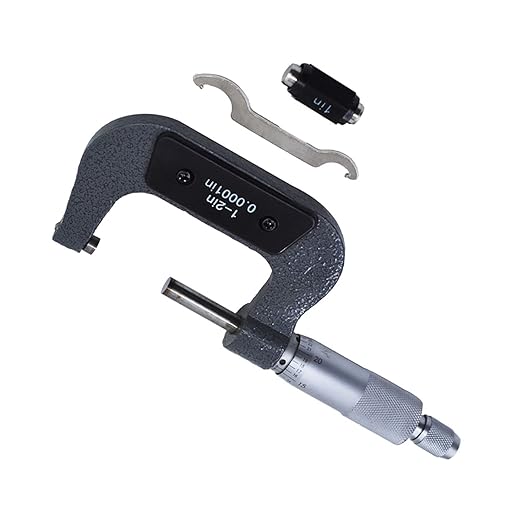 1-2 in Precision Outside Micrometer W/Box, Accuracy 0.0001 in, Professional Grade Precision Machinist Tool