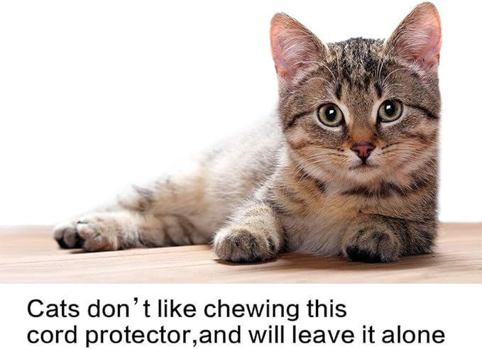 Alex Tech 25ft - 1.25 inch Cord Protector Wire Loom Tubing Cable Sleeve Split Sleeving for USB Cable Power Cord Audio Video Cable – Protect Cat from Chewing Cords - Black