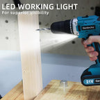 GardenJoy Cordless Power Drill Set - 21V Electric Drill Driver Kit with Battery and Fast Charger, 65pcs Acessories, 2 Variable Speed Control, 3/8-Inch Keyless Chuck and 24+1 Torque Setting