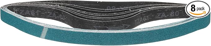 1 x 42 Inch Sanding Belt, 8 Pcs 80 Grit Zirconia Knife Sharpener Belts Work Sharpening for Belt Sander Knife Carving Tool Metal Working