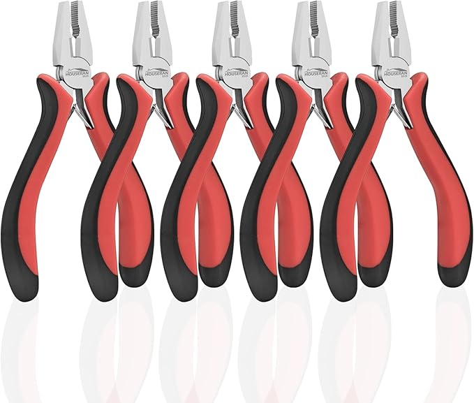Linemans Pliers 5"-5 Pack Linemans Pliers for Jewelry Making with Spring Loaded for DIY, Craft, Repairing