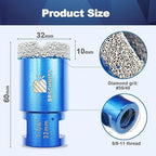 1-1/4 Inch Diamond Core Drill Bit for Porcelain Tile Ceramic Marble Granite Drilling,BRSCHNITT 1pc Vacuum Brazed Diamond Hole Saw with 5/8-11 Thread (32mm)
