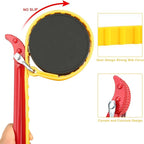 Strap Wrench Handle 8 Inches, Steel Handle Adjustable Strap Wrench for Replacing Water Filter, PVC Pipe Joints, Oil Filter, Swimming Pool Connection (Red Handle, Yellow Strap)