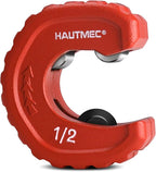 HAUTMEC Pro 1/2 Inch Automatic Copper Tube Cutter - 1/2 in. Maximum Nominal Pipe Capacity (5/8 in. Outer Diameter), for Copper, Aluminum, Brass Tube and Thin-wall Conduit, HT0215-PL