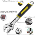 szhdxsy 12 inch pipe adjustable multifunctional wrench，3-in-1 Spanner with Box End/Hex Function， Adjustable Wrench，Portable labor-saving wrench, Movable Jaw,